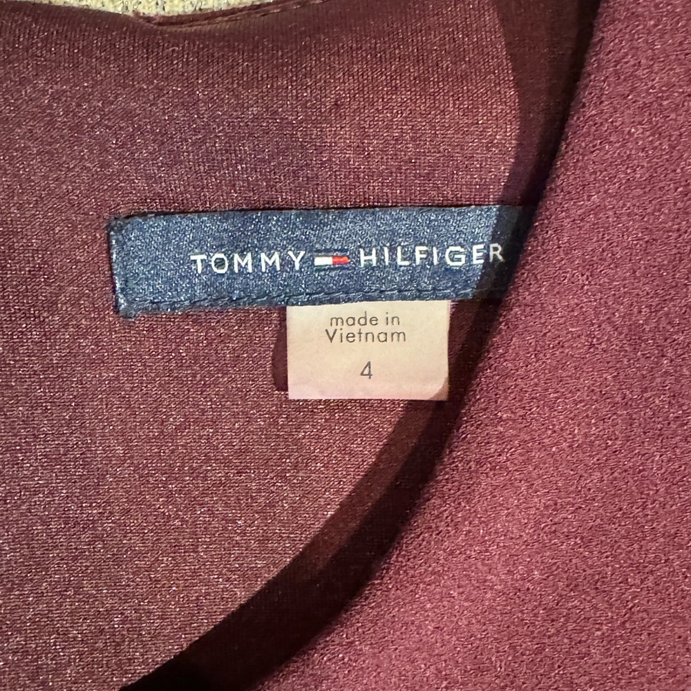 Tommy Hilfiger Dark Purple Cap Sleeve knee length fit and flare Dress Size 4 - Picture 3 of 5